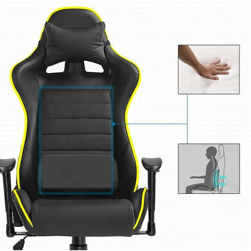 마사지 기능 RGB 라이트와 높은 편안함과 합성 가죽 RGB 게임 의자